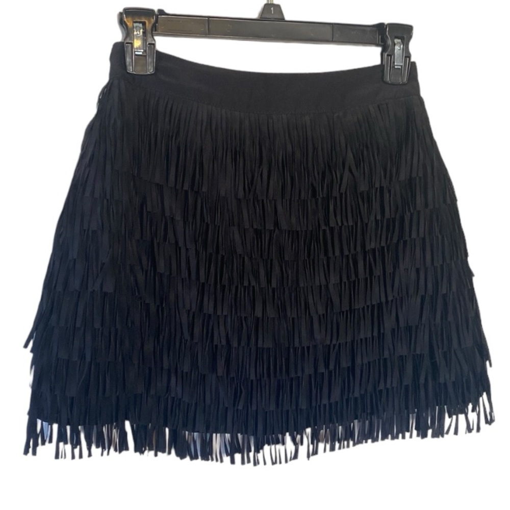 NWT Forever 21 Black Fringe Mini Skirt